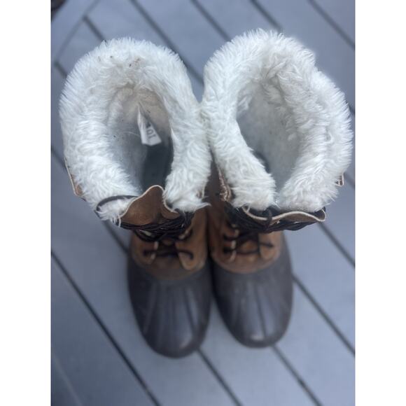Vintage Sorel Kaufman Leather Fleece Lined Snow Boots Steel Shank Men\'s 10 main image 7